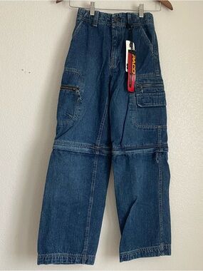 Y2K NWT Paco Jeans slim fit convertible utility jeans, blue, 12